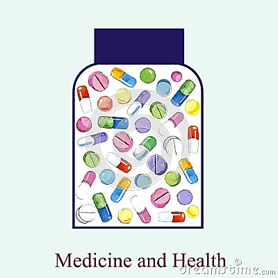 Medicine bottles. Vector Illustration