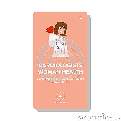 medicine cardiologists woman health vector Vector Illustration