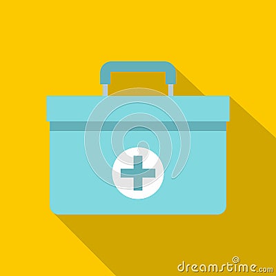 Medicine chest icon, flat style Vector Illustration