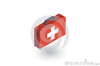 Medicine chest isometric flat icon. 3d vector Vector Illustration