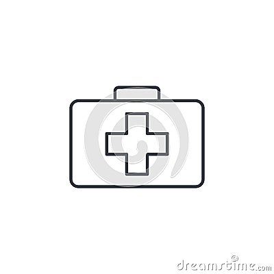 Medicine chest thin line icon. Linear vector symbol Vector Illustration