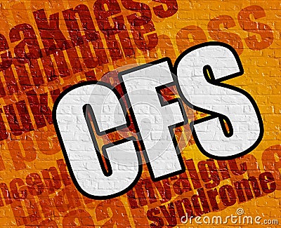 Medicine concept: CFS on Yellow Brickwall . Stock Photo