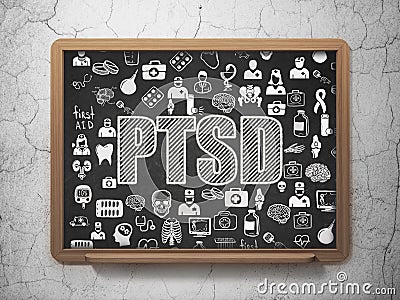 Medicine concept: PTSD on School board background Stock Photo
