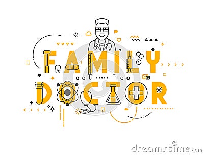 Medicine concept family Vector Illustration