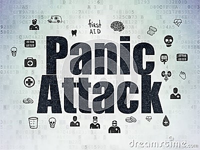 Medicine concept: Panic Attack on Digital Data Paper background Stock Photo