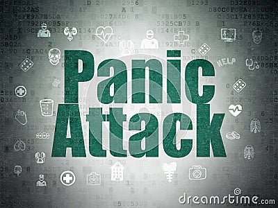 Medicine concept: Panic Attack on Digital Data Paper background Stock Photo
