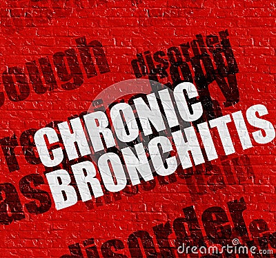 Healthcare concept: Chronic Bronchitis on Red Brickwall . Stock Photo