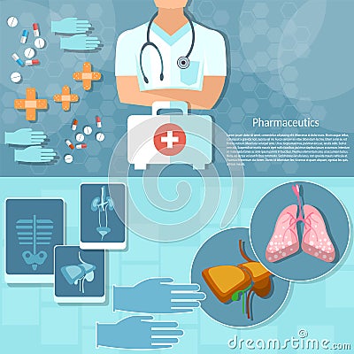 Medicine doctor professional first aid kit Vector Illustration