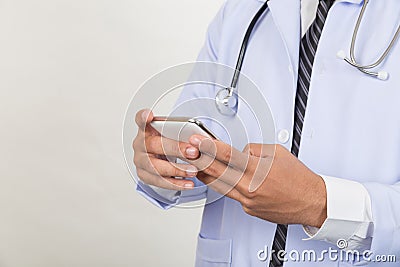 Medicine doctor working with mobile smart phone - Medical techno Stock Photo