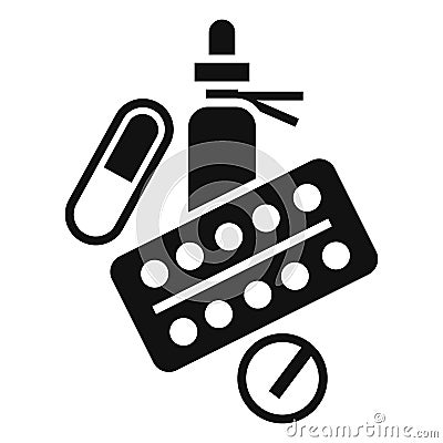 Medicine drugs icon, simple style Vector Illustration