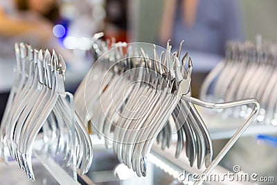 Medicine equipment, dental devices macro view Stock Photo