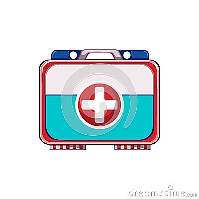 medicine first aid kit cartoon vector illustration Vector Illustration