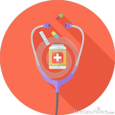 Medicine Flat Icon Vector Illustration