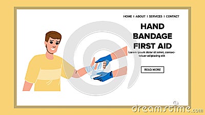 medicine hand bandage first aid vector Cartoon Illustration