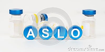 On the blue roofs of the injections it says - ASLO Stock Photo