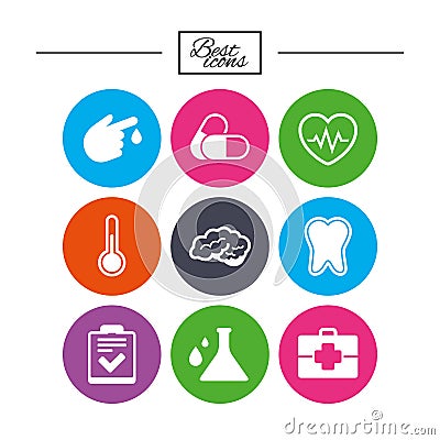 Medicine, healthcare and diagnosis icons. Vector Illustration