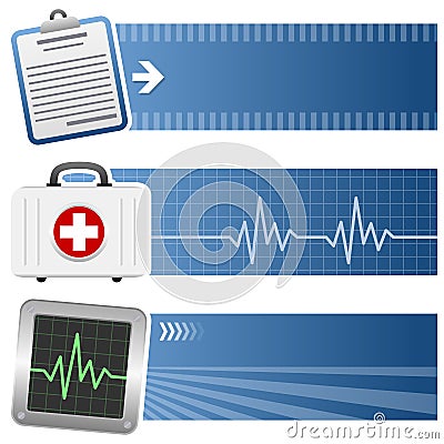 Medicine & Healthcare Horizontal Banners Vector Illustration
