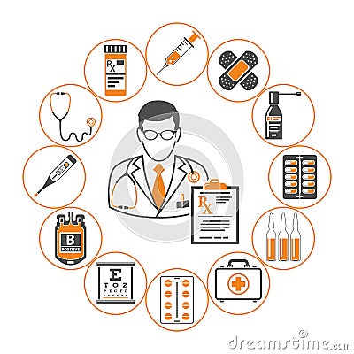 Medicine and healthcare infographics Vector Illustration