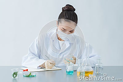 Medicine. Lab Technician Doing Chemistry Experiment Stock Photo