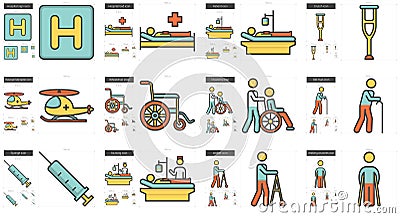 Medicine line icon set. Vector Illustration