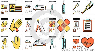 Medicine line icon set. Vector Illustration