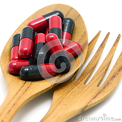 Medicine and Meals. Stock Photo