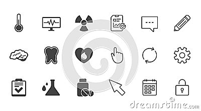 Medicine, medical health and diagnosis icons. Vector Illustration