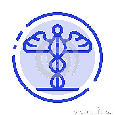 Medicine, Medical, Healthcare, Greece Blue Dotted Line Line Icon Vector Illustration