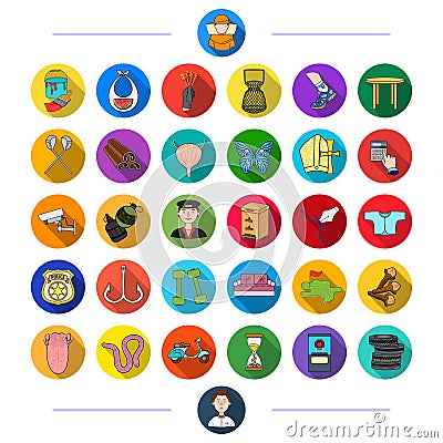 Medicine, nature, entertainment and other web icon in flat style., sport, business, fishing, icons in set collection. Vector Illustration