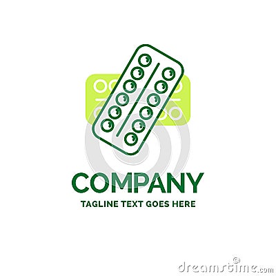 medicine, Pill, drugs, tablet, patient Flat Business Logo templa Vector Illustration