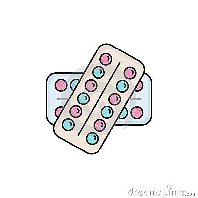 medicine, Pill, drugs, tablet, patient Flat Color Icon Vector Vector Illustration