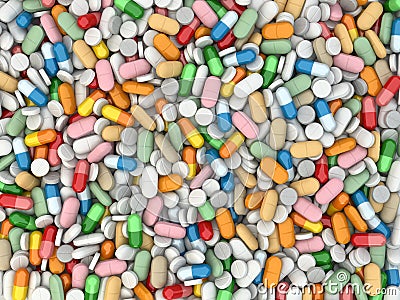 Medicine pills background. Stock Photo