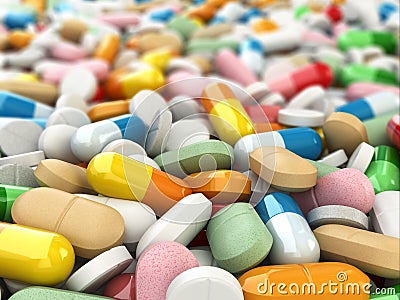 Medicine pills background. Stock Photo