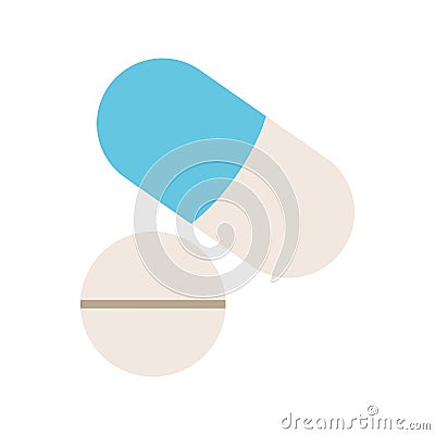 Medicine pills and capsule Vector Illustration