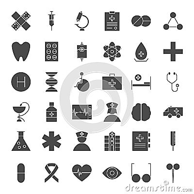 Medicine Solid Web Icons Vector Illustration