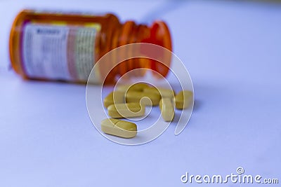 Medicine tablet in a bottle Stock Photo