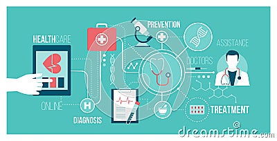 Medicine and technology Vector Illustration