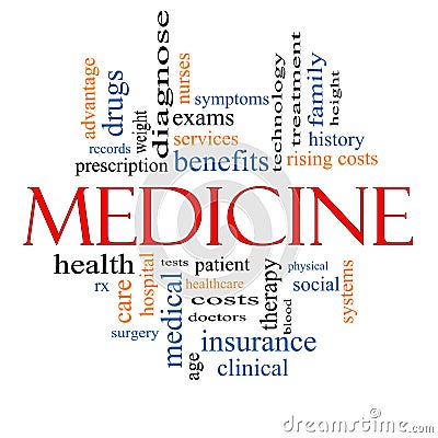 Medicine Word Cloud Concept Stock Photo