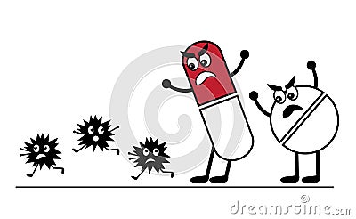 Medicines against germs Vector Illustration