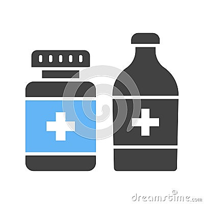 Medicines icon vector image. Vector Illustration