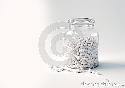 medicines in a jar, whyte background Stock Photo