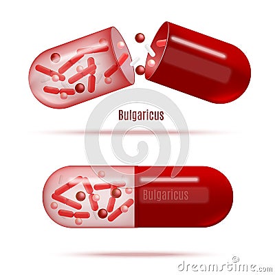 Medicines with Probiotic Bacteria Realistic Vector Vector Illustration