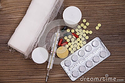 Medications to fight the disease Stock Photo