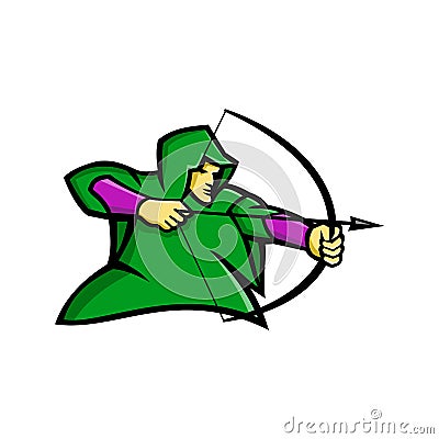 Medieval Archer Mascot Vector Illustration