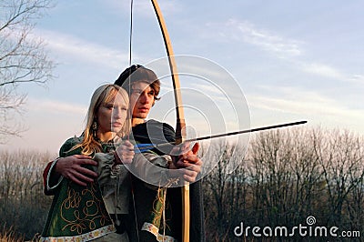 Medieval archers Stock Photo