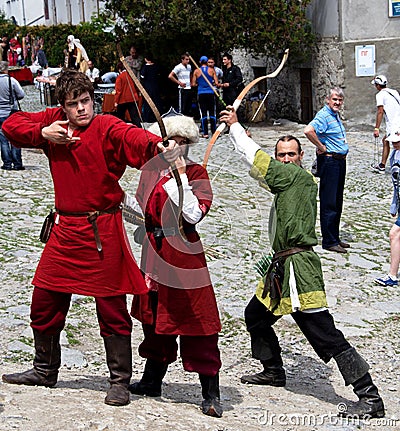 Medieval archers Editorial Stock Photo