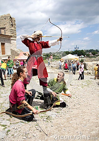 Medieval archers Editorial Stock Photo