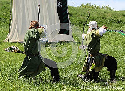 Medieval archers Editorial Stock Photo