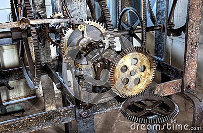 Medieval astronomical clock Stock Photo