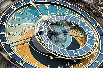 Medieval Astronomical Clock in Prague Stock Photo